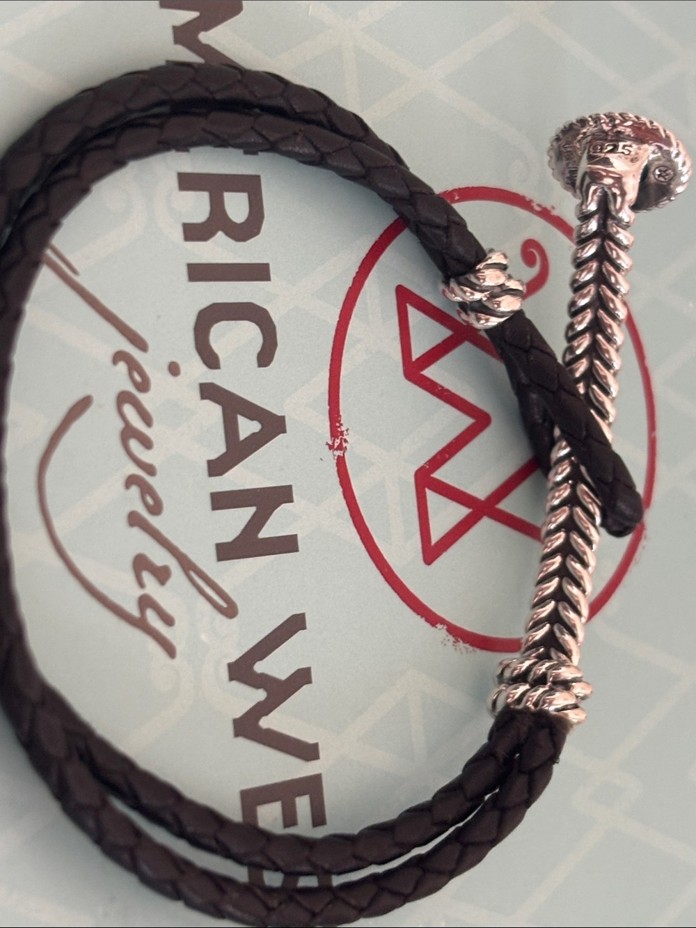 American West 925 Sterling Turquoise Bangle & Leather/Turquoise 925 Bracelet Duo - Picture 11 of 14